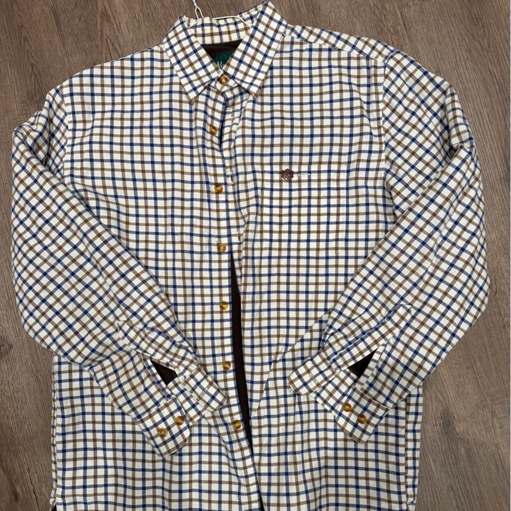 Alan and Paine - Country Collection - Blue and Brown Check Button-Up Shirt